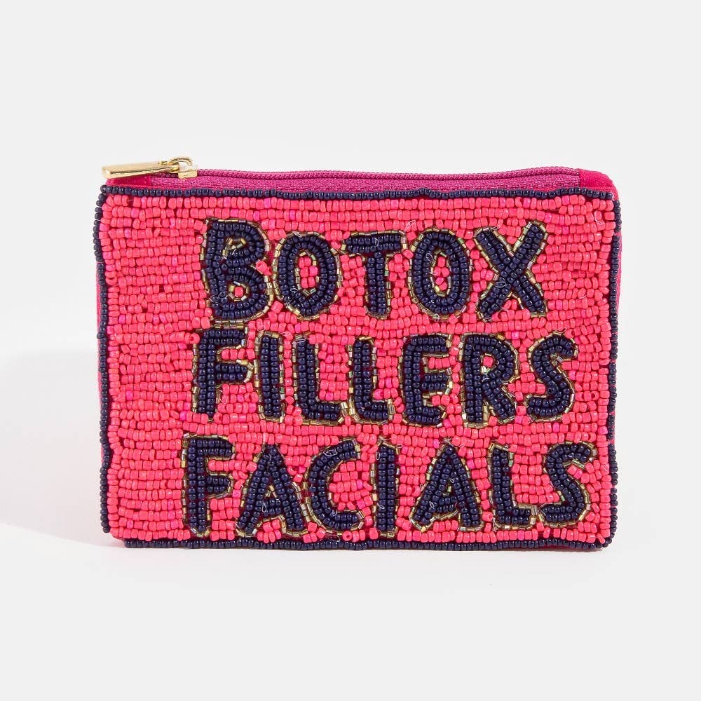 Botox Fillers Facials Beaded Coin Purse