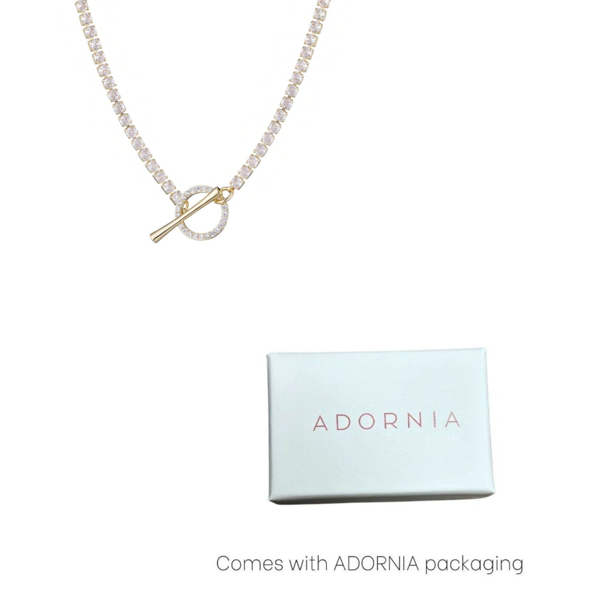 Crystal Toggle Tennis Necklace