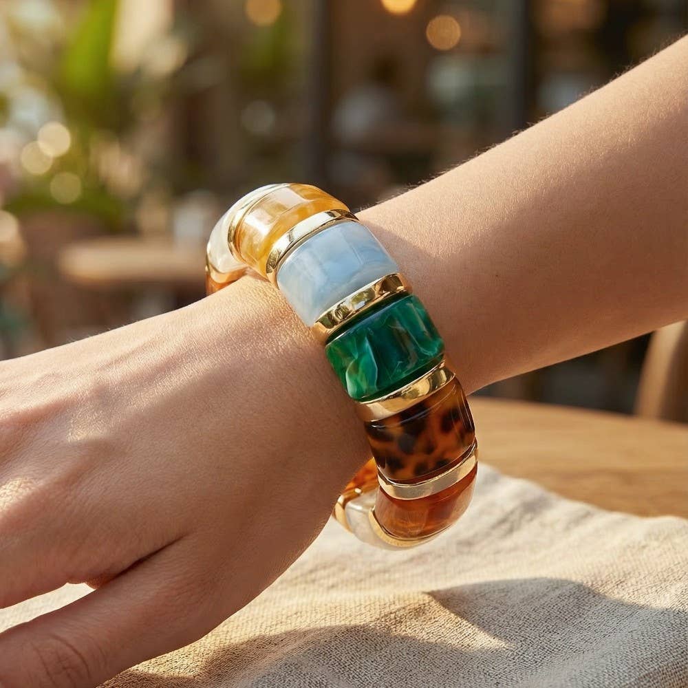 Colorful Resin Block Bracelet