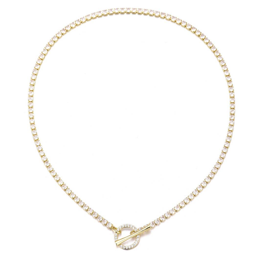 Crystal Toggle Tennis Necklace