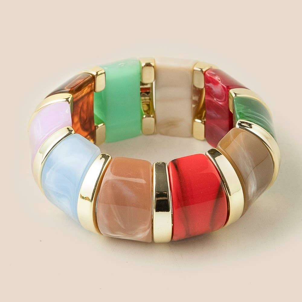 Colorful Resin Block Bracelet