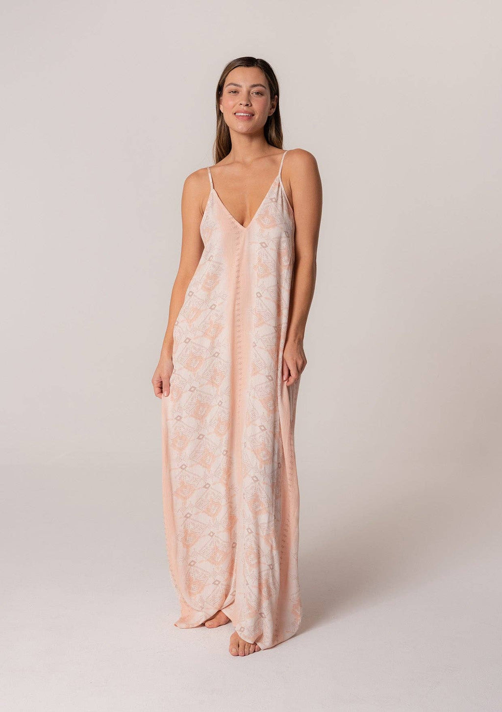 Ultra Bohemian Spaghetti Strap V Neck Maxi Dress