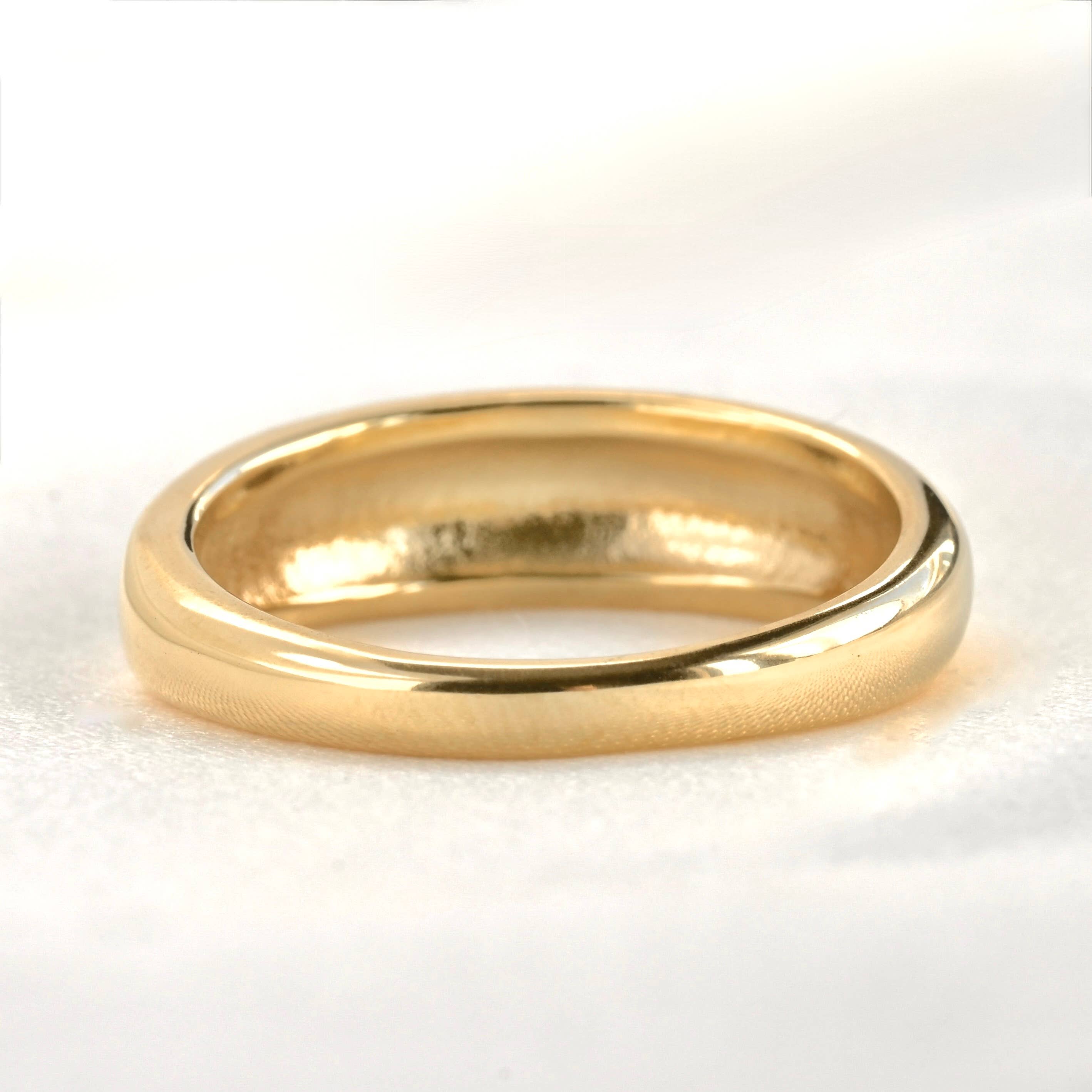 18k Gold Dome Ring - Waterproof Chunky Ring - Thick Band