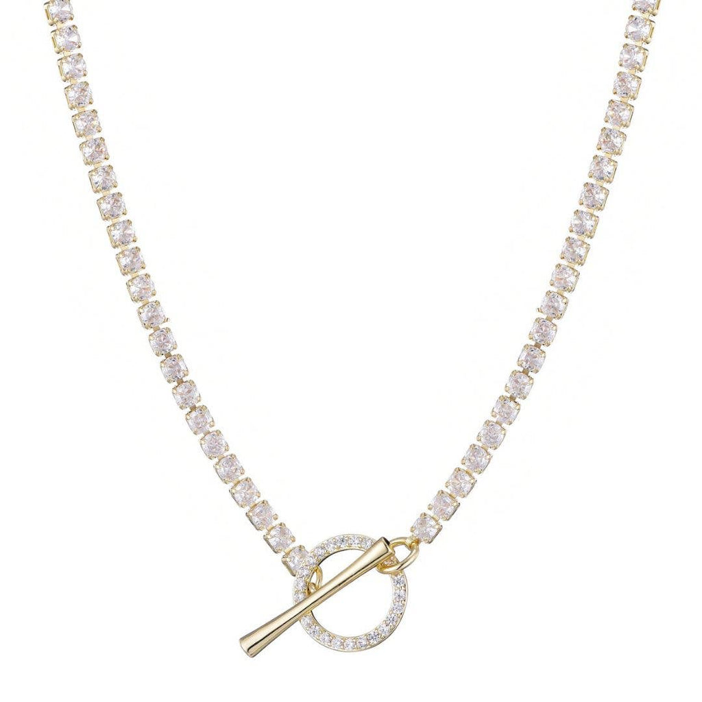 Crystal Toggle Tennis Necklace