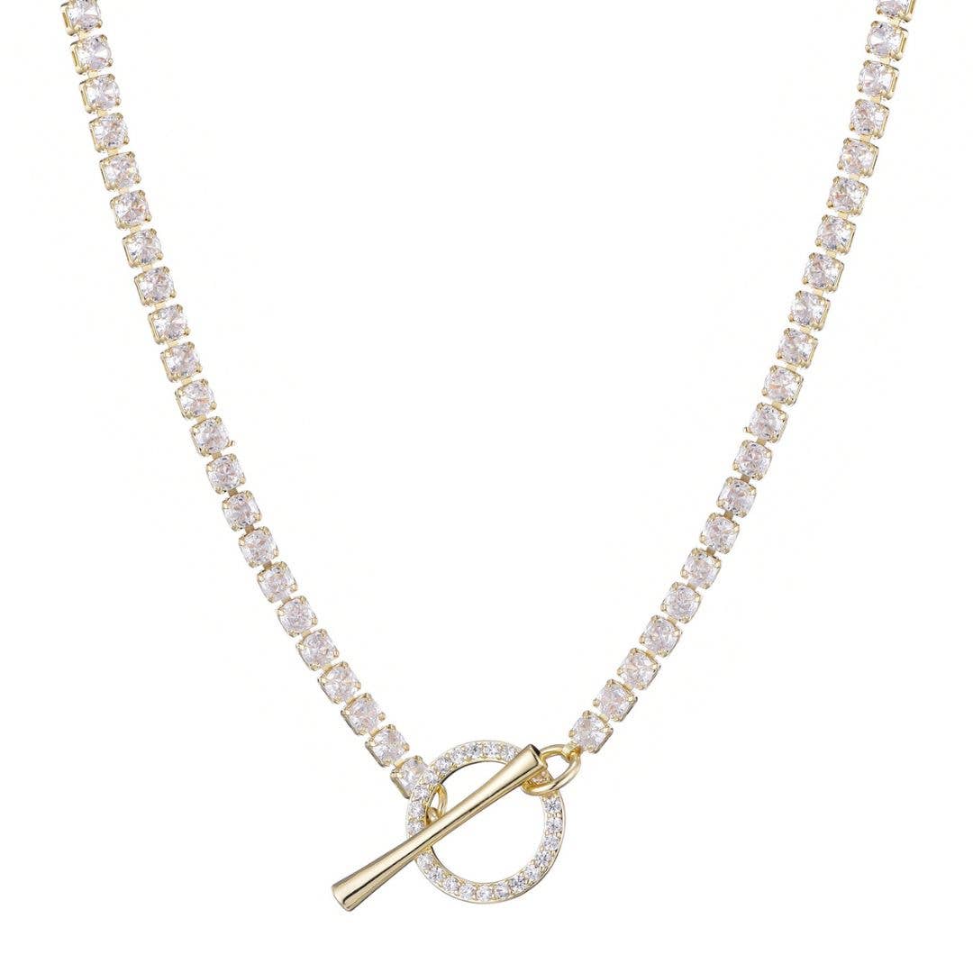 Crystal Toggle Tennis Necklace