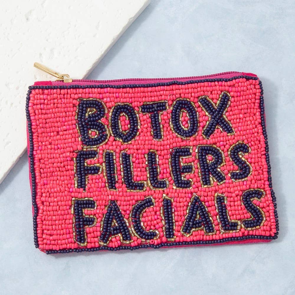 Botox Fillers Facials Beaded Coin Purse