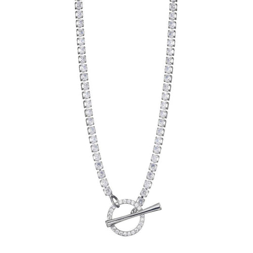 Crystal Toggle Tennis Necklace