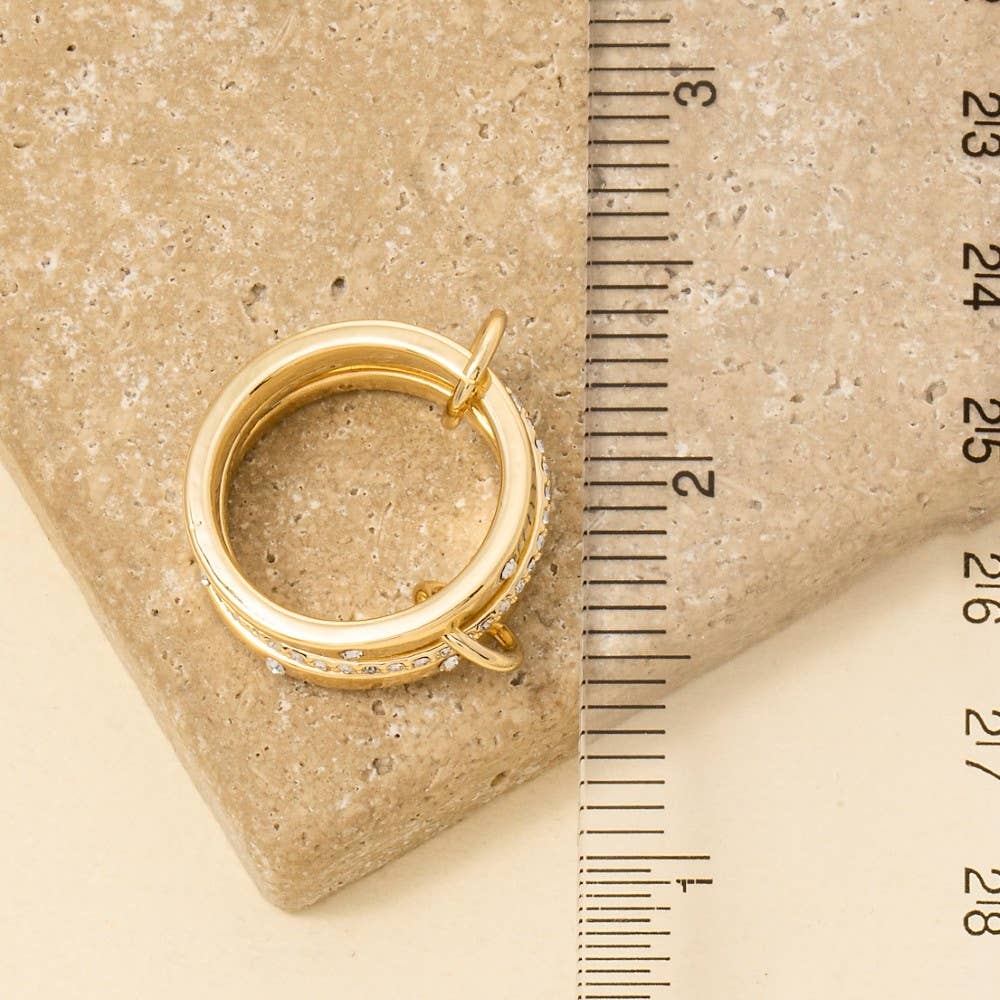 Gold Dipped Linked Studded Band Rings