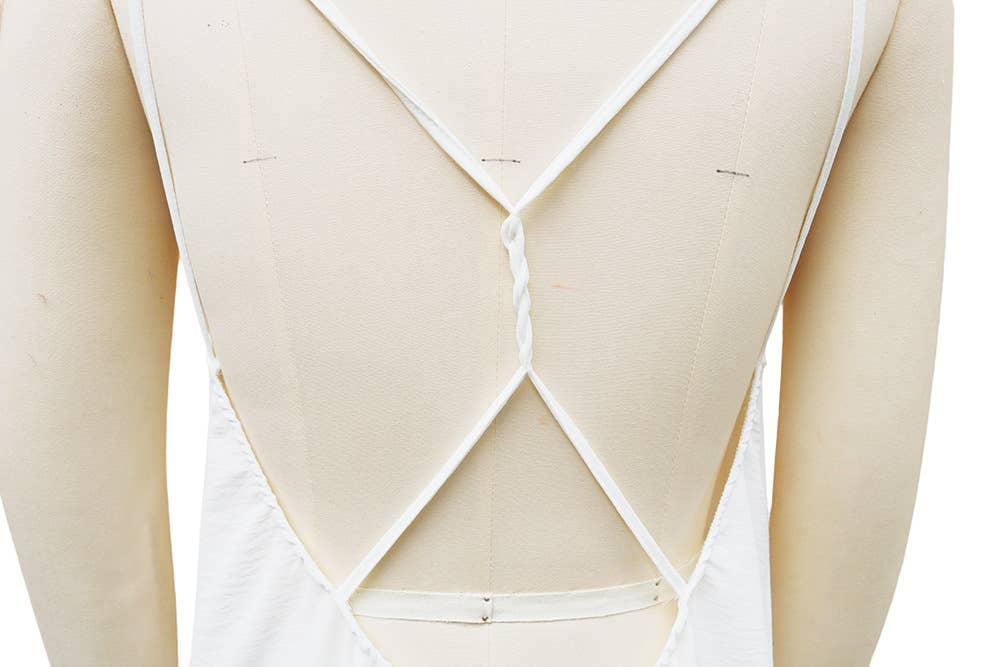Beach Casual V-Neck Back Cross Backless Cami Maxi Dress