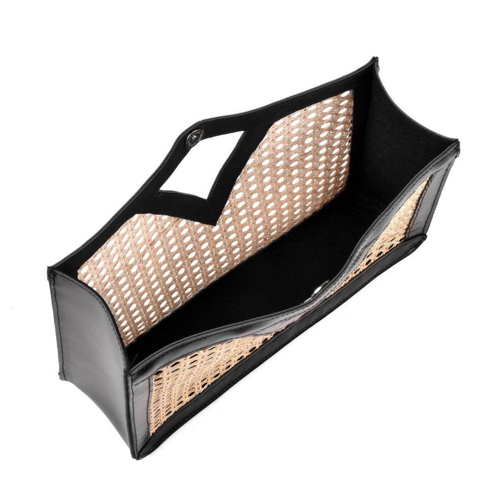Black Rattan Kane Clutch