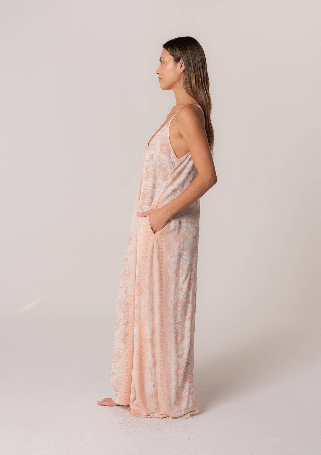 Ultra Bohemian Spaghetti Strap V Neck Maxi Dress