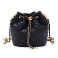Black Cushion Quilted Gold Chain Adjustable Crossbody Bag
