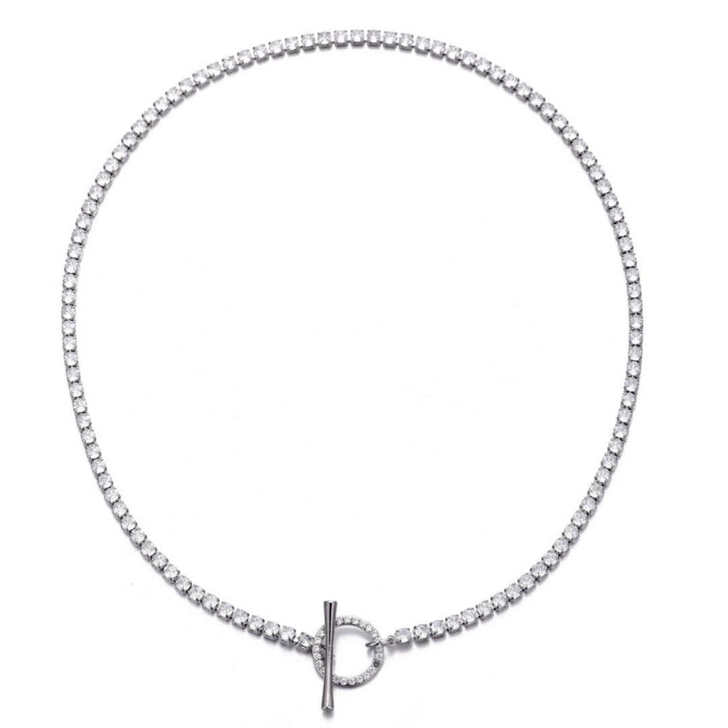 Crystal Toggle Tennis Necklace