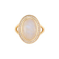 14k Gold Vermeil Moonstone Halo Ring